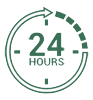 A green logo with a white background.